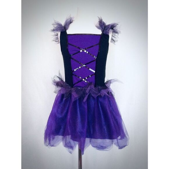 NEW Toddler Girls 4 Purple Witch Halloween Tutu Costume - Picture 3 of 5